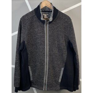 Carbon 2 Cobalt Jacket Mens L Black Gray Nuvola Sherpa Fleece Lined Knit Zip Jac